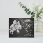 Postale Faire-part Script Lettrage Enregistrer la date Photo Carte po (Debout devant)