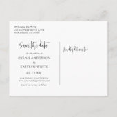 Postale Faire-part Script rustique Trois photos Enregistrer la carte  (Dos)