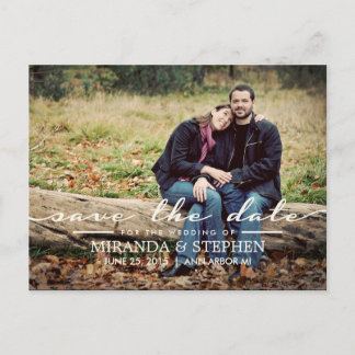 Postale Faire-part Simple mariage chic Enregistrer la date Carte post