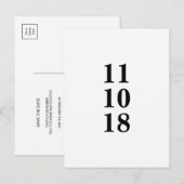 Postale Faire-part Simple noir et blanc enregistrer la date carte pos (Devant / Derrière)