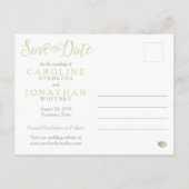 Postale Faire-part Simplicité Feuille verte Enregistrer La Carte Post (Dos)