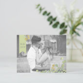 Postale Faire-part Simplicité Feuille verte Enregistrer La Carte Post (Debout devant)