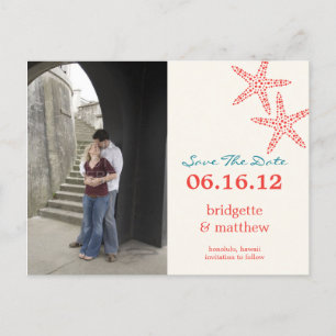 Postale Faire-part Stylish Starfish Photo Enregistrer La Date Carte P