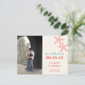Postale Faire-part Stylish Starfish Photo Enregistrer La Date Carte P (Debout devant)