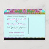 Postale Faire-part Super Bohemian Hippy Enregistrer la date Carte pos (Dos)