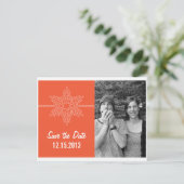 Postale Faire-part Sweet Snowflake Enregistrer la date Carte postale, (Debout devant)