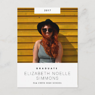 Postale Faire-part Tendance minimale Moderne Graduation Photo Carte p