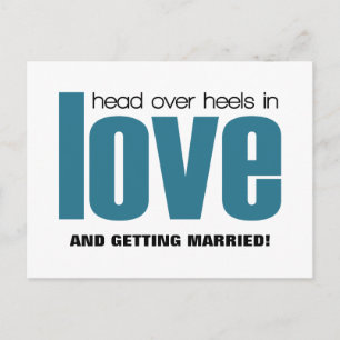 Postale Faire-part Tête sur talons Enregistrer la date Carte postale,