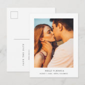 Postale Faire-part Texte Élégant Simple et Photo Carte de Préannonce (Devant / Derrière)