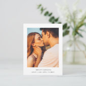 Postale Faire-part Texte Élégant Simple et Photo Carte de Préannonce (Debout devant)