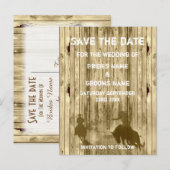 Postale Faire-part Thème ranch western sauvage ouest carte de sauvega (Devant / Derrière)