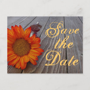 Postale Faire-part Tournesol Rustique Enregistrer La Date Carte Posta