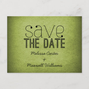 Postale Faire-part Trendy Grunge Enregistrer la date Carte postale, V