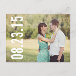 POSTALE FAIRE-PART TYPOGRAPHIE BOLD PHOTO ENREGISTRER LA DATE CARTE