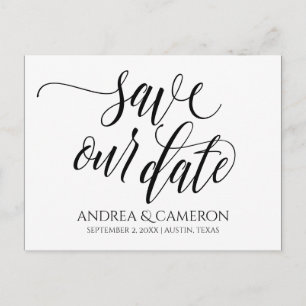 Postale Faire-part Typographie de mariage Carte de pré-réservation   