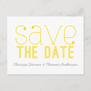 Postale Faire-part Typographie tendance Enregistrer la date Carte pos
