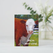 POSTALE FAIRE-PART VACHE : ON DÉPLACE LA CARTE (Debout devant)