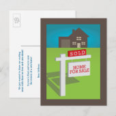 Postale Faire-part Vendu ! Nous avons acheté une maison ! Carte posta (Devant / Derrière)