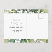 Postale Faire-part verdure feuillage serez-vous ma carte mère (Dos)