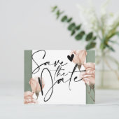 Postale Faire-part vert tendance Enregistrer la date Annonce Carte po (Debout devant)