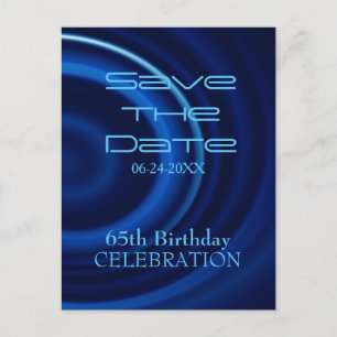 Postale Faire-part Vortex 65e anniversaire Enregistrer la date Carte