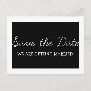 Postale Faire-part Whimsy Enregistrer la date carte postale, noir