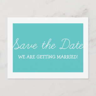 Postale Faire-part Whimsy Enregistrer la date carte postale, Turquois