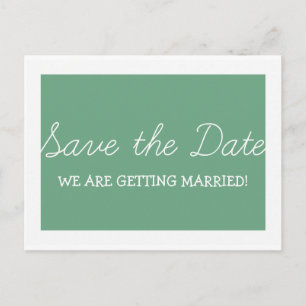 Postale Faire-part Whimsy Enregistrer la date carte postale, vert