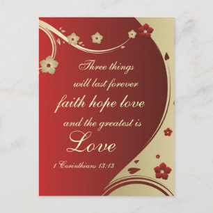 Postale Faith Hope Love Bible Verse Customisée Carte posta