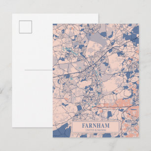 Postale Farnham Royaume-Uni Carte de la ville venteuse Voy