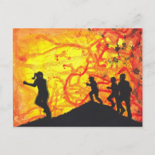 Postale Fast Zombies Dark Art Horreur peinture art carte p
