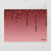 Postale Faux Glittery carte d'anniversaire 20e pour elle (Dos)