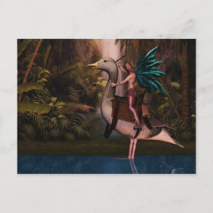 Postale Fée vierge sur une carte de canard, Imaginaire
