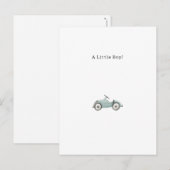 Postale Félicitations Blue Car Naissance Carte de Naissanc (Devant / Derrière)