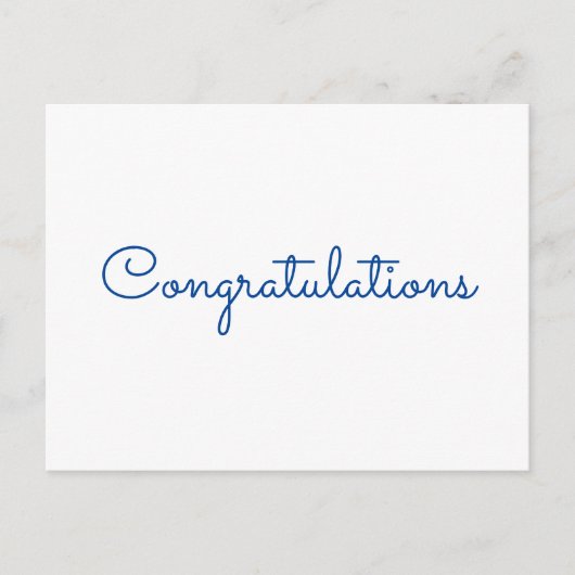 Postale félicitations carte de style de texte simple (Devant)