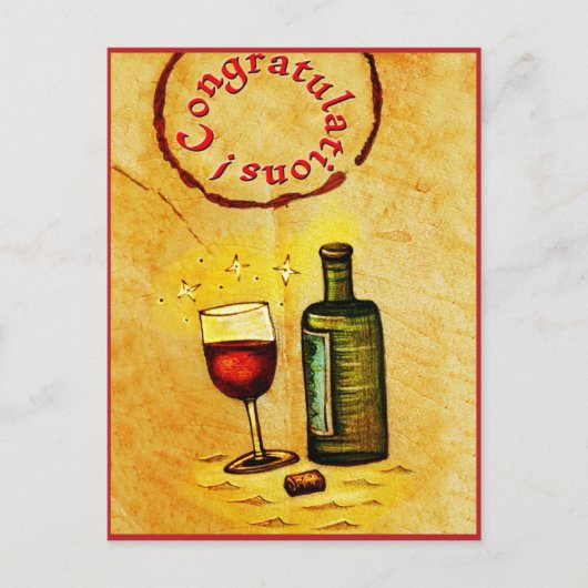 Postale Félicitations ! carte de vin (Devant)