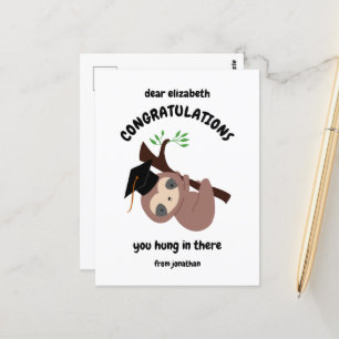 Postale Félicitations Jote Sloth Graduation Carte personna