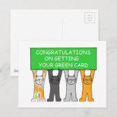 Postale Félicitations pour l'obtention de votre carte vert (Devant / Derrière)