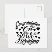 Postale Félicitations pour votre carte de mariage (Devant / Derrière)