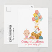 Postale Félicitations pour votre carte fille (Devant / Derrière)