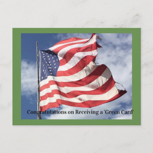 Postale Félicitations pour votre carte verte (Devant)