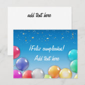 Postale ¡Feliz cumpleaños ! Carte d'anniversaire espagnole (Devant / Derrière)