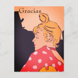Postale Femme Blonde, Merci, changer le texte Carte posta
