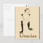 Postale Femme Blonde,  Merci, changer le texte Carte posta (Devant / Derrière)