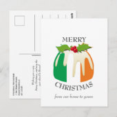 Postale Festiding Pudding IRLANDAIS DRAPEAU de Noël Carte  (Devant / Derrière)