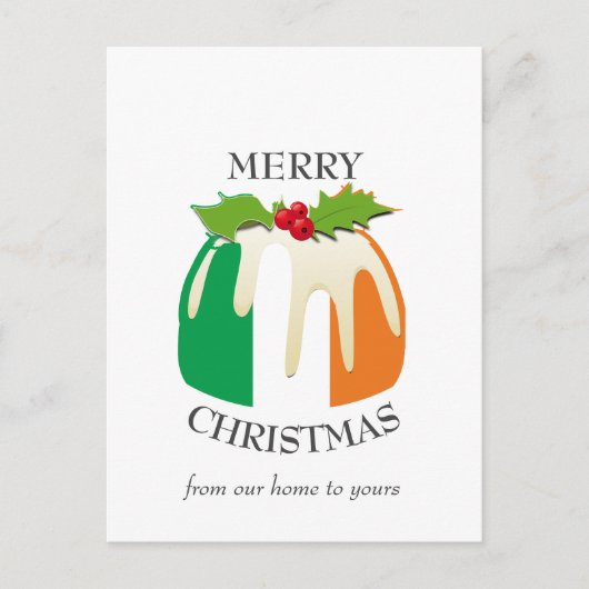 Postale Festiding Pudding IRLANDAIS DRAPEAU de Noël Carte  (Devant)