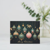 Postale Festive Baubles Carte de voeux de Noël (Debout devant)