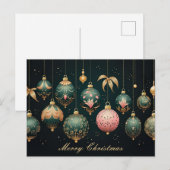 Postale Festive Baubles Carte de voeux de Noël (Devant / Derrière)