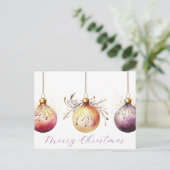 Postale Festive Baubles Carte de voeux de Noël (Debout devant)