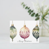 Postale Festive Baubles Carte de voeux de Noël (Debout devant)